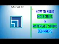How to build molecules in Materials Studio - Beginners How to Build organic Molecule in MS
