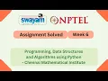 Programming Data Structures And Algorithms Using Python Week 6 NPTEL 2025