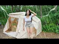 Download Lagu ☔️Rainy Camping with Luxury Inflatable Tent | Rain \u0026 Thunderstorm ASMR