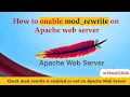 How to enable mod - rewrite for apache PHP Tutorial