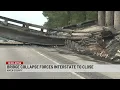Fiery crash shuts down I-20 in Aiken County nearby bridge collapses