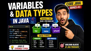 Variables Data Types in Java Java Basics for Beginners Core Java