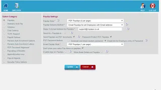 Setting up the email payslip function