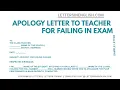 Apology Letter to Teacher for Failing in Exam - Apology Letter to Teacher regarding Exams