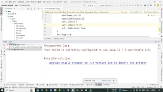 fix Unsupported Java fix Your build is currently configured to use Java 17 0 6 and Gradle 6 5