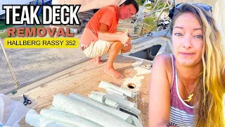 ⛵️Life on the HARD is HARD! &More BROKEN stuff | DIY Sailboat Teak Deck Removal | Hallberg Rassy 352