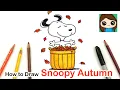 How to Draw and Color Snoopy Easy Autumn Leaves