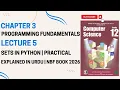 How to Use Sets in Python Class 12 Computer Unit 3 Programming Practical in Anaconda Jupyter