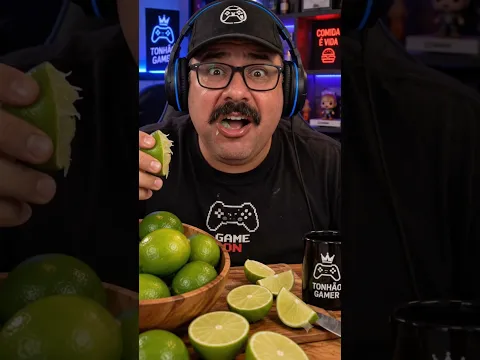 🍋 Tonhão achou que aguentava o azedo… e se arrependeu na primeira mordida 😂 Quem encarava? #ASMR