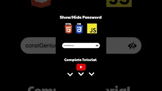Hide and Show Password Using HTML CSS JavaScript Password Toggle with JavaScript
