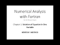 Numerical Analysis with Fortran Newton Method