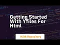 Getting started with yfiles for html