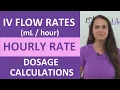 IV Flow Rates Infusion Drips Hourly Rate Dosage Calculations Nursing