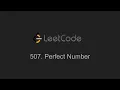 507 Perfect Number LeetCode