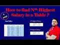 How to find Nth Highest Salary in SQL How to find 2nd Highest Salary in SQL SQL Interview Question