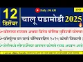 Lagu 12 Dec 2025 | Daily Current Affairs 2025 | Current Affairs Today |Chalu Ghadamodi 2025 |Suhas Bhise
