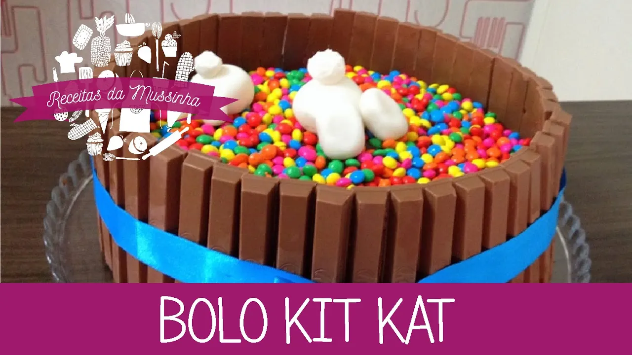 BOLO KIT KAT - BOLO KITKATUDO - RECHEIO PRONTO KIT KAT - Bru na Cozinha