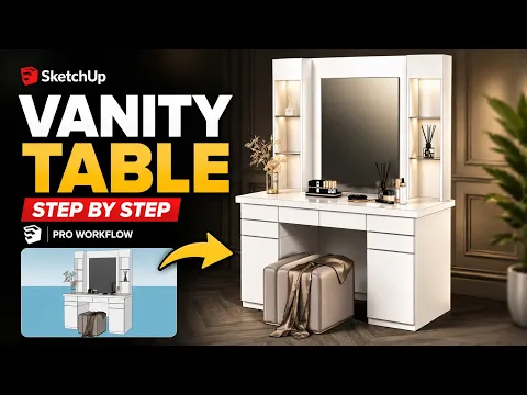 Model a vanity table in SketchUp — Nice Tower video preview