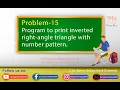 Program to print inverted right-angle triangle with number pattern