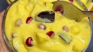 व्रत के लिए फ्रूट कस्टर्ड - बिना गैस जलाएं | No Custard Powder fruit Custard