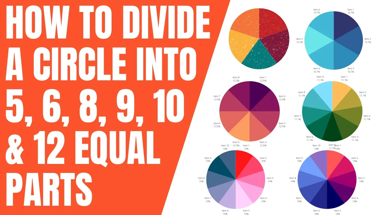 How to Divide a Circle into 5, 6, 8, 9, 10 and 12 Equal Parts | Divide a Circle into any Equal Parts