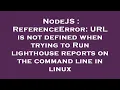NodeJS ReferenceError URL is not defined when trying to Run lighthouse reports on the command lin