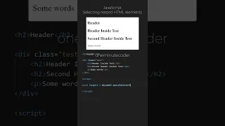 JavaScript Manipulating the DOM - Selecting Nested HTML Elements