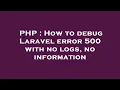 PHP How to debug Laravel error 500 with no logs no information