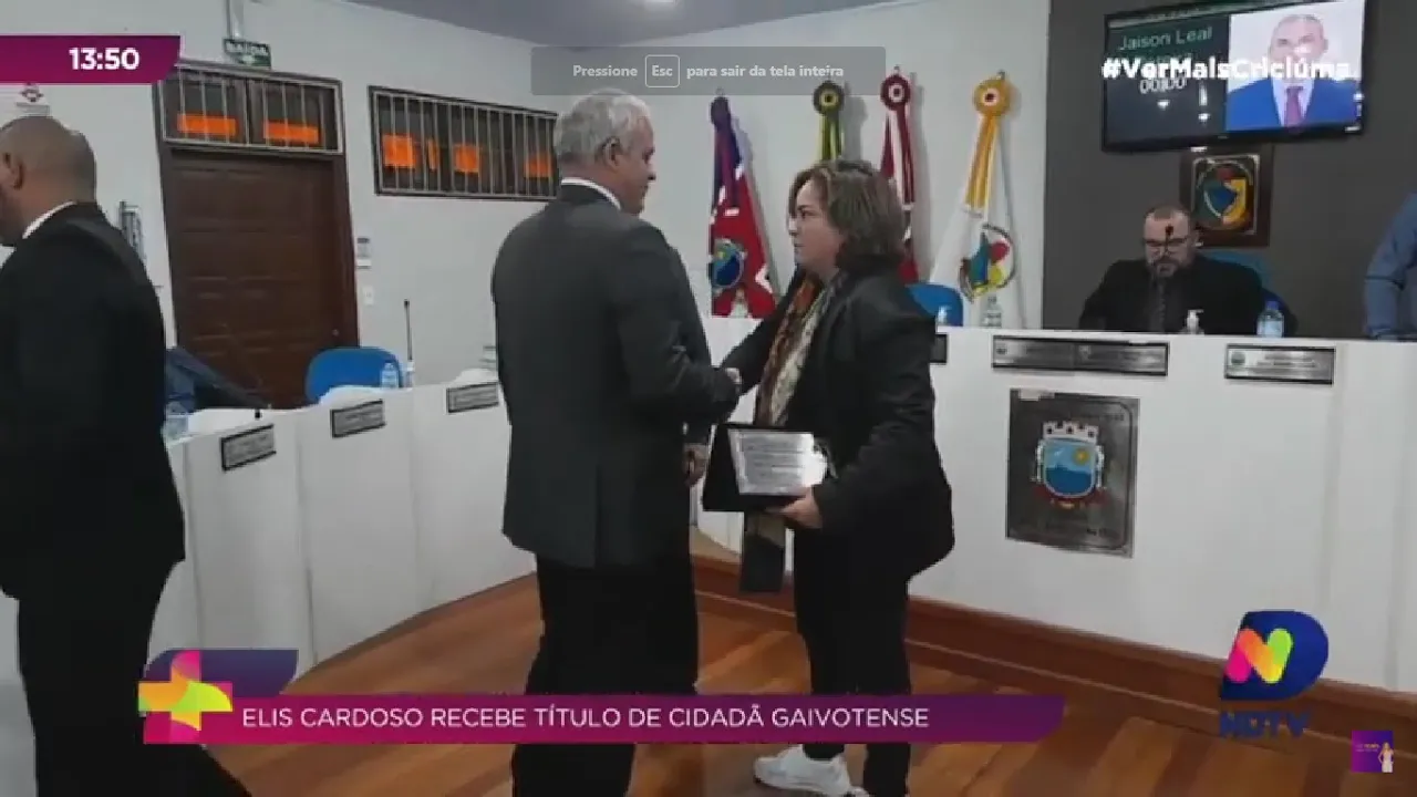 Elis Cardoso recebe o título de cidadã em Balneário Gaivota
