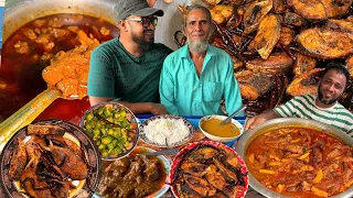 মাথা নষ্ট স্বাদের চাঁদপুরের আসল ইলিশ ভাজা 🔥 ফাটাফাটি লাল গরু ভুনা, মুগডাল, নদীর পোয়া, ভেন্ডি ভাজি 🤩
