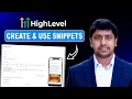How to Create and Use Snippets in GoHighLevel Save Time with Templates