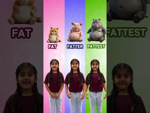 Fat Fatter Fattest 🧍📏 | Learn Degrees of Adjectives for Kids | Easy English Learning