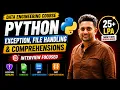 Python Exception Handling File Handling Comprehensions Python for Data Engineering