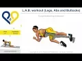 L A B workout Legs Abs and Buttocks - No Music