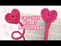 easy heart bookmark crochet tutorial for BEGINNERS valentines crochet tutorial