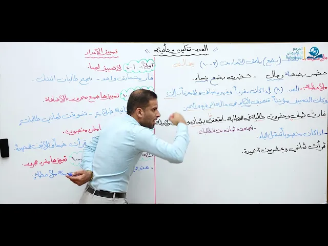 مادة اللغة العربية للصف الخامس الإعدادي : العدد تذكيره و تأنيثه - الجزء الثاني