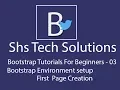 Bootstrap Environment Setup and Page Creation Bootstrap tutorial for beginners - 03