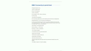 DMV 52 Connecticut permit test Questions Containing Correct Answers69