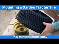 How to mount a lawn tractor tire on a rim by hand Garden tractor golf cart tire