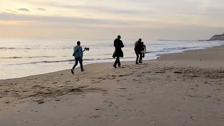 ALESSANDRA LIU getting chased down the beach on my first short film