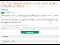 SQL injection attack listing the database contents on Oracle