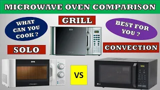 Solo vs Grill vs Convection Microwave Oven Which is Better Comparison