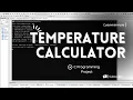 Temperature Calculator using C Programming Step-by-Step Guide