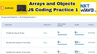 Arrays and Objects JS Coding Practice 1 Answers JavaScript NxtWave CCBP 4 0