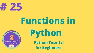 25 Functions in Python Python Tutorial for Beginners