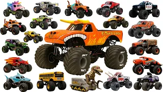 monster trucks for kids learn monster truck names u0026 sounds grave digger megalodon el toro loco