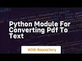 Python module for converting PDF to text