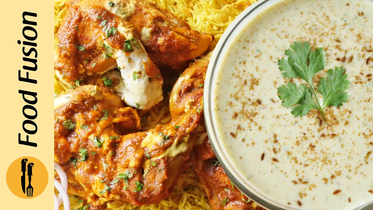 Murgh Kababi Tikka Platter with Turmeric Rice & Chickpea Raita Recipe by Food Fusion