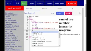 how make a javascript program to find sum of two number using user input