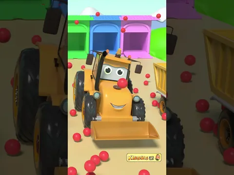 Row Row Row Your Boat 🚤🚜 Construction Vehicles Fun Part 3 | Kids Song & Nursery Rhyme #Shorts